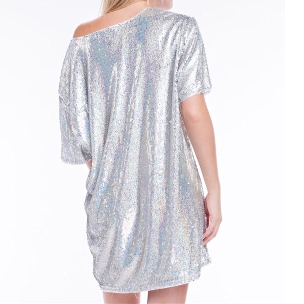 HP REFLECTIVE RAINBOW SEQUIN TUNIC DRESS - Picture 3 of 7